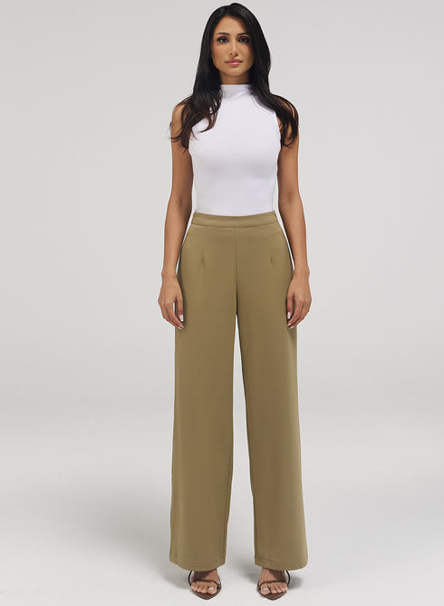 Flared Leg Formal Pant - Dark Beige